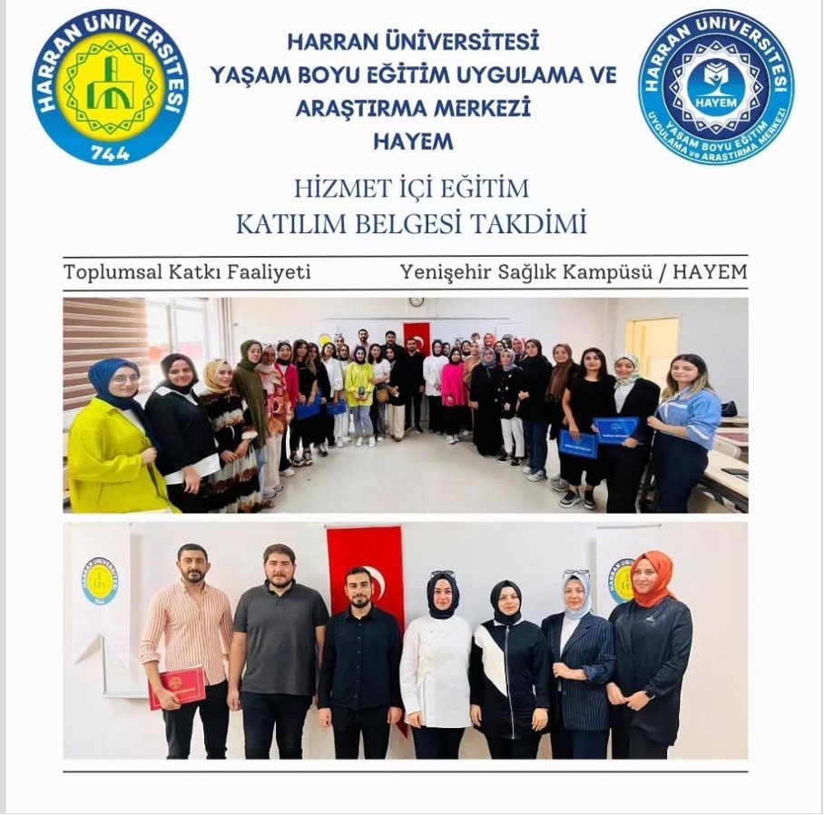 Hizmetiçi Eğitime Katılan Adaylara Sertifika ve Teşekkür Belgesi Takdimi
